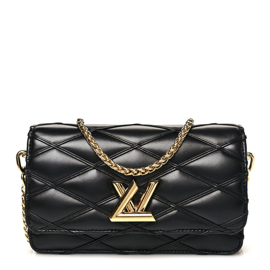 Louis Vuitton GO-14 Wallet On Chain Black Lambskin Malletage – PRELOOV