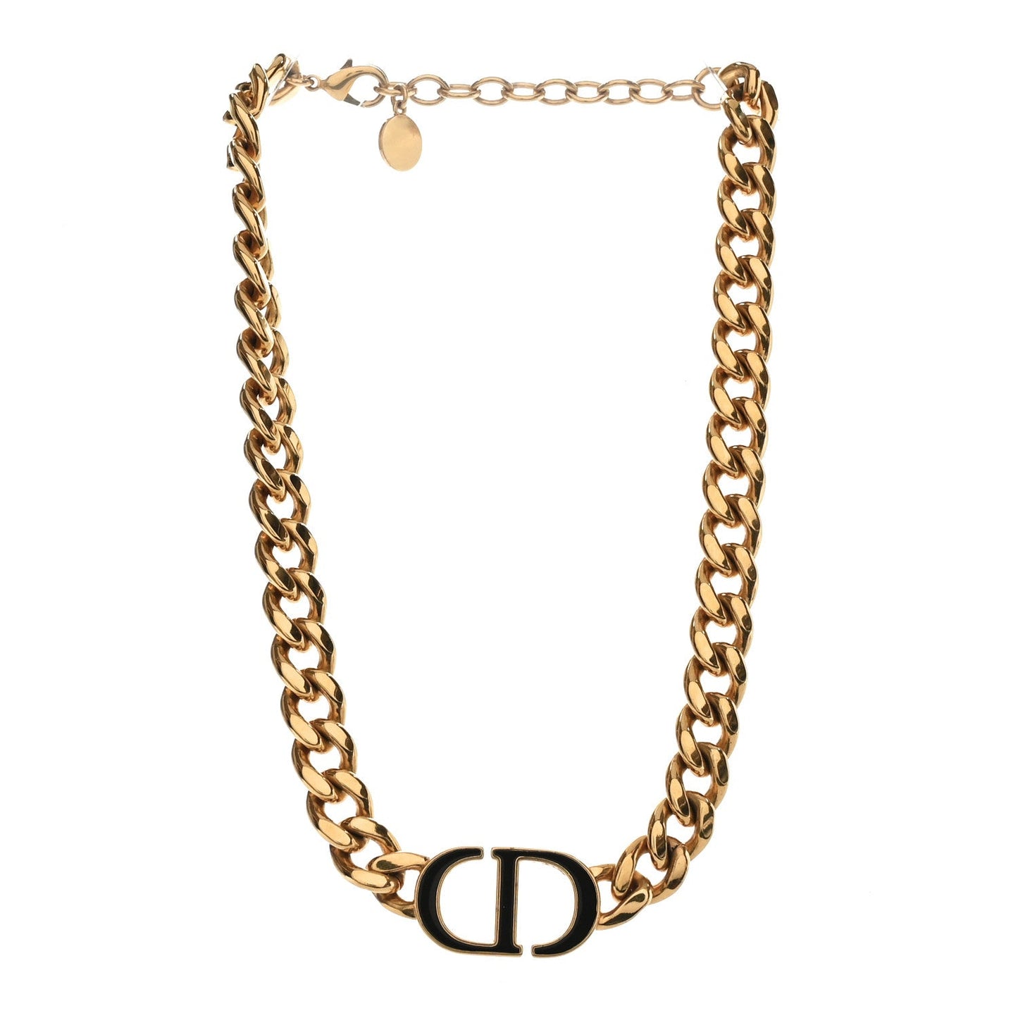 Christian Dior CD Choker Necklace Gold Black image 3