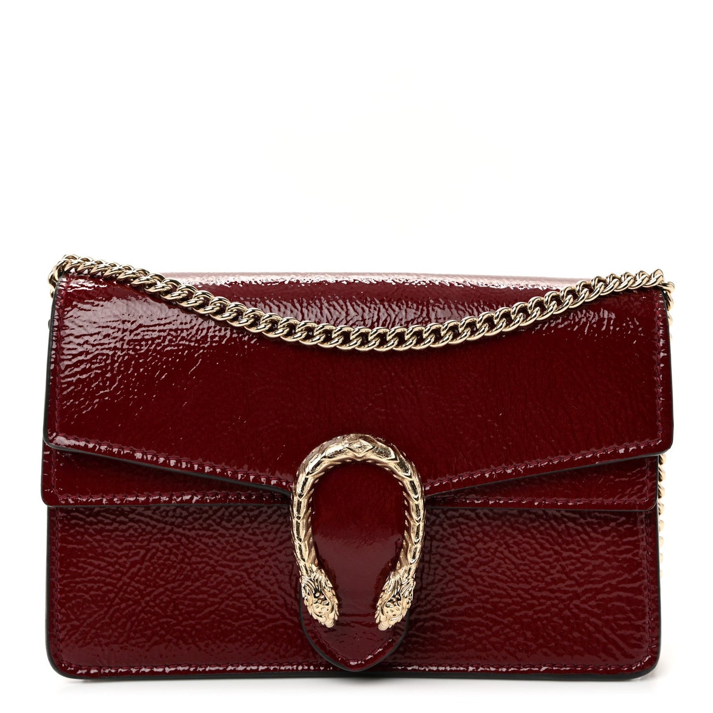 Gucci Mini Dionysus Shoulder Bag Rosso Ancora Red Crinkled Patent image 1