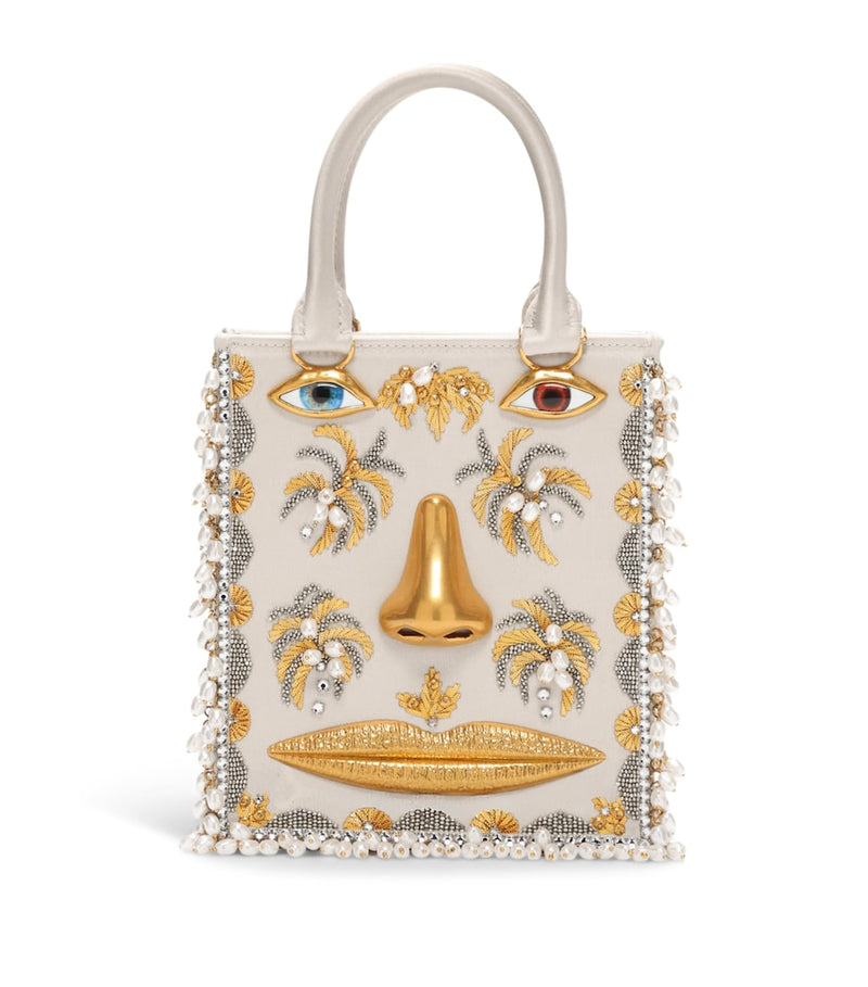 Schiaparelli Mini Satin Face Top Handle Bag Ivory – PRELOOV
