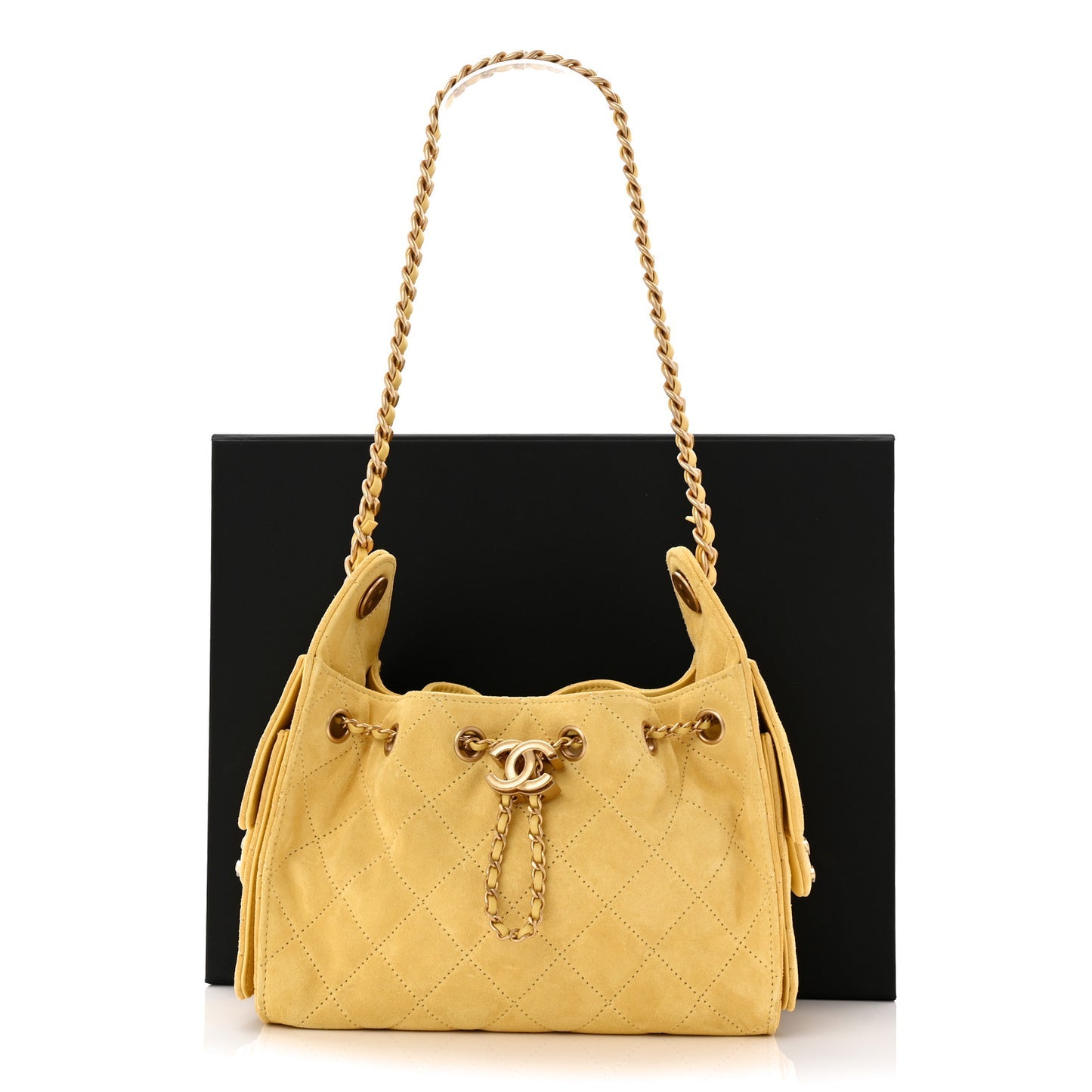 Chanel Suede Quilted Mini Chanel 25 Handbag Yellow 2026 – PRELOOV