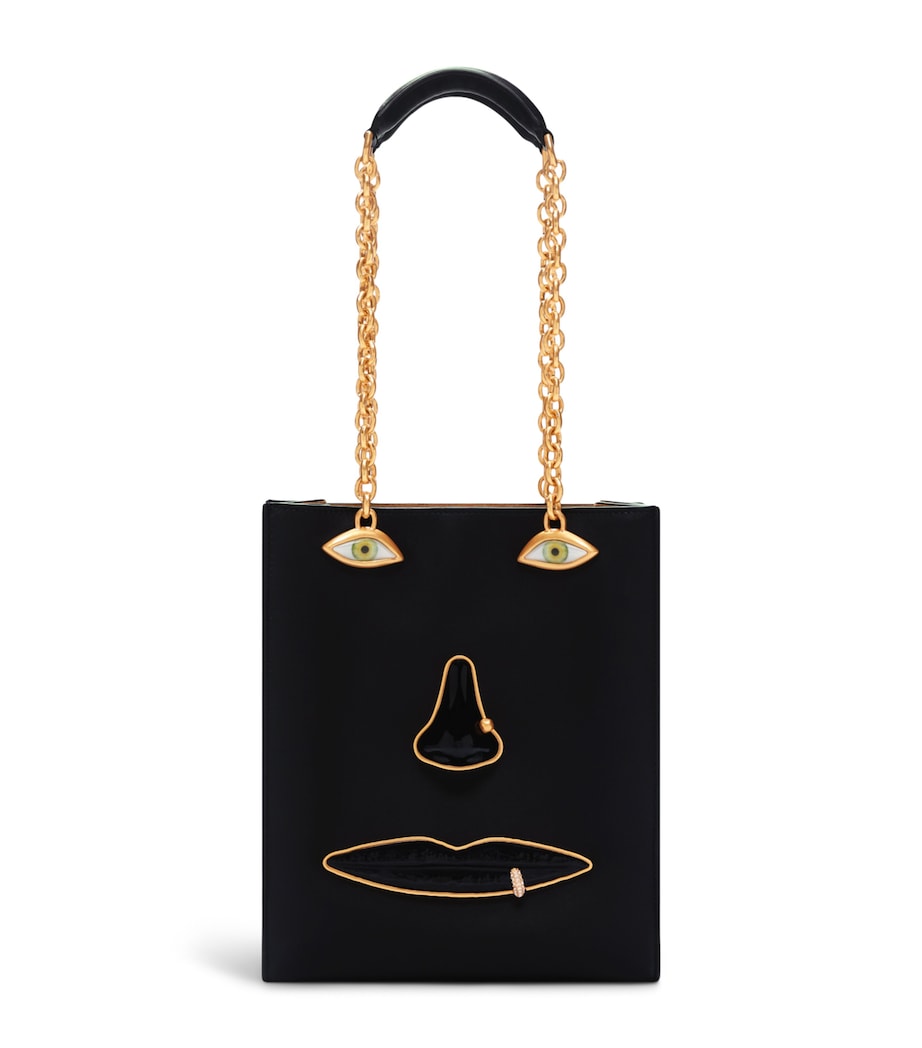 Schiaparelli Leather Face Top Handle Bag Black – PRELOOV