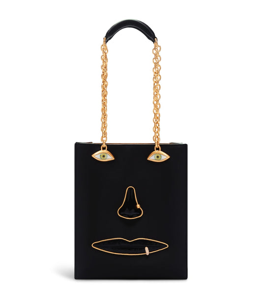 Schiaparelli Leather Face Top Handle Bag Black – PRELOOV