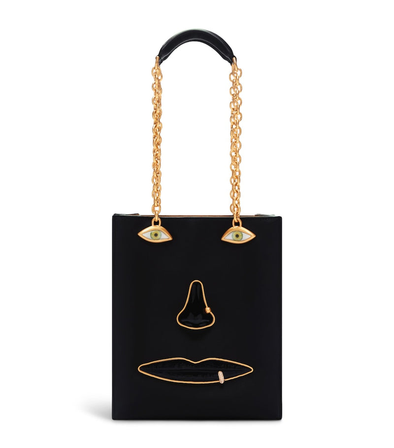 Schiaparelli Leather Face Top Handle Bag Black – PRELOOV