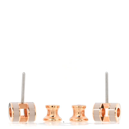 Hermes Mini Pop H Earrings Marron Glace Rose Gold image 3