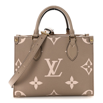 Louis Vuitton Onthego PM Tourterelle Creme Empreinte Monogram Giant – PRELOOV