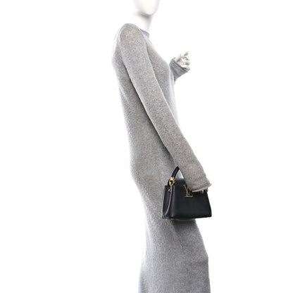 Louis Vuitton Capucines Mini Black Embellished Flower Handle Taurillon image 2