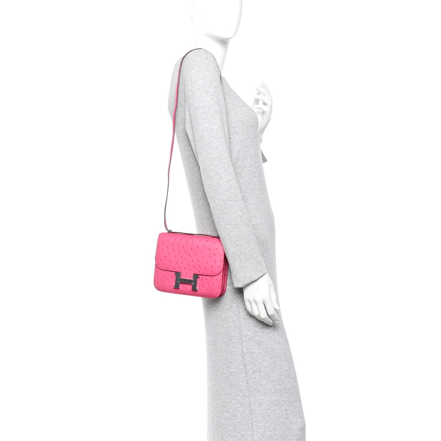 Hermès Ostrich Constance 18 Rose Tyrien foto 2