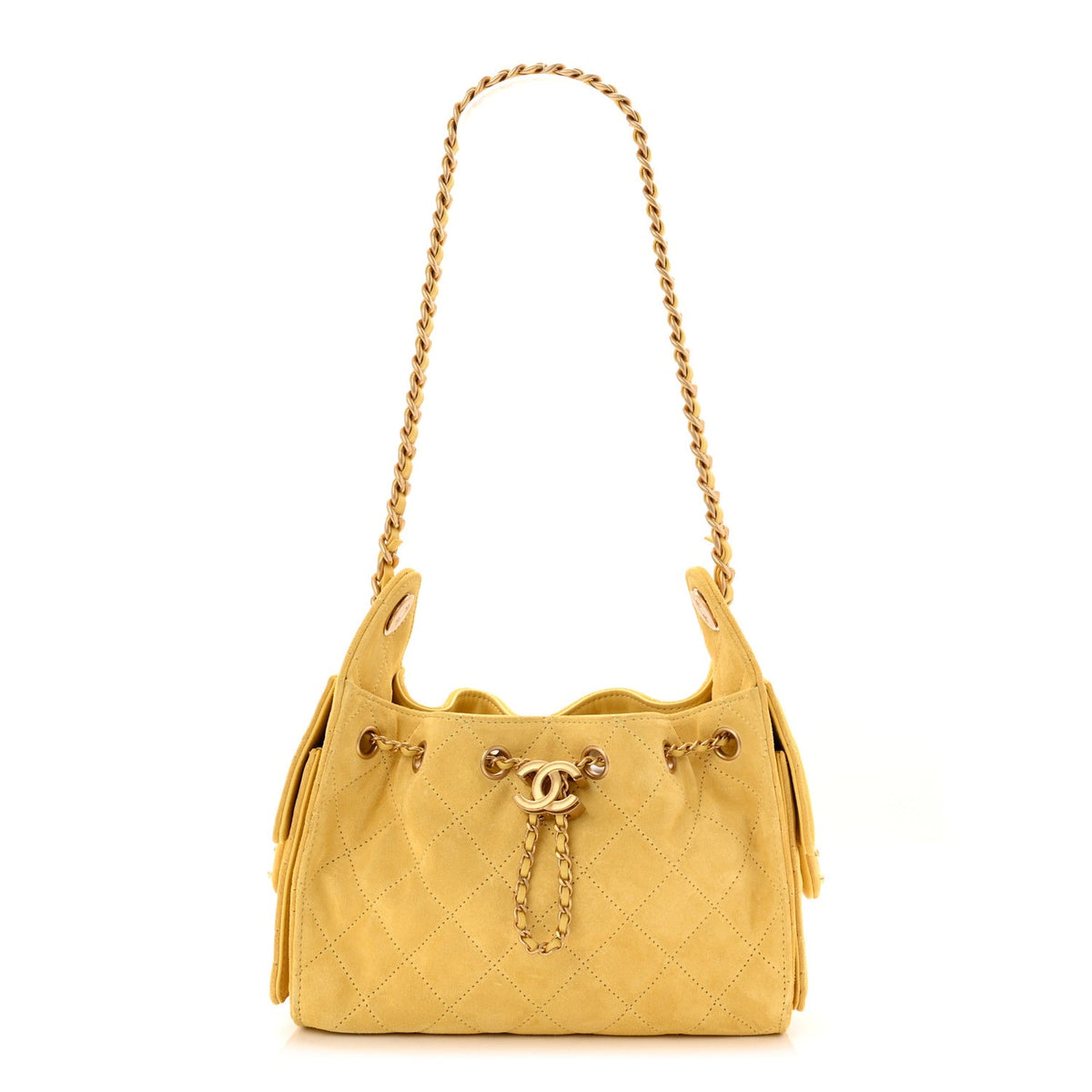 Chanel Suede Quilted Mini Chanel 25 Handbag Yellow 2026 – PRELOOV