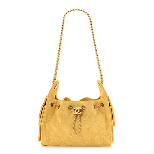 Chanel Suede Quilted Mini Chanel 25 Handbag Yellow 2026 – PRELOOV