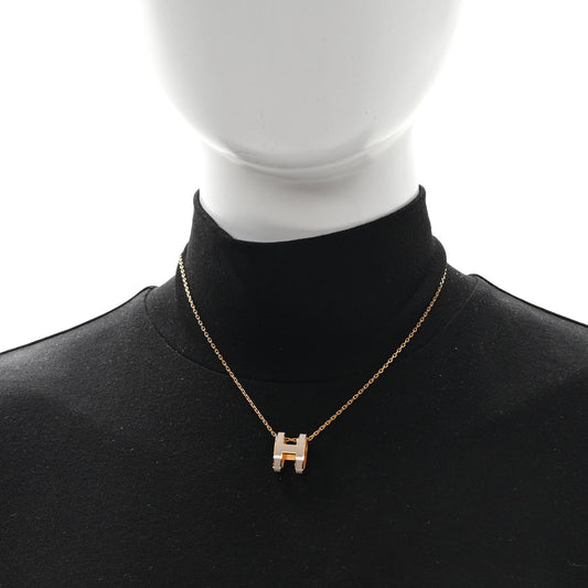 Hermes Pop H Pendant Necklace Marron Glace Rose Gold image 2