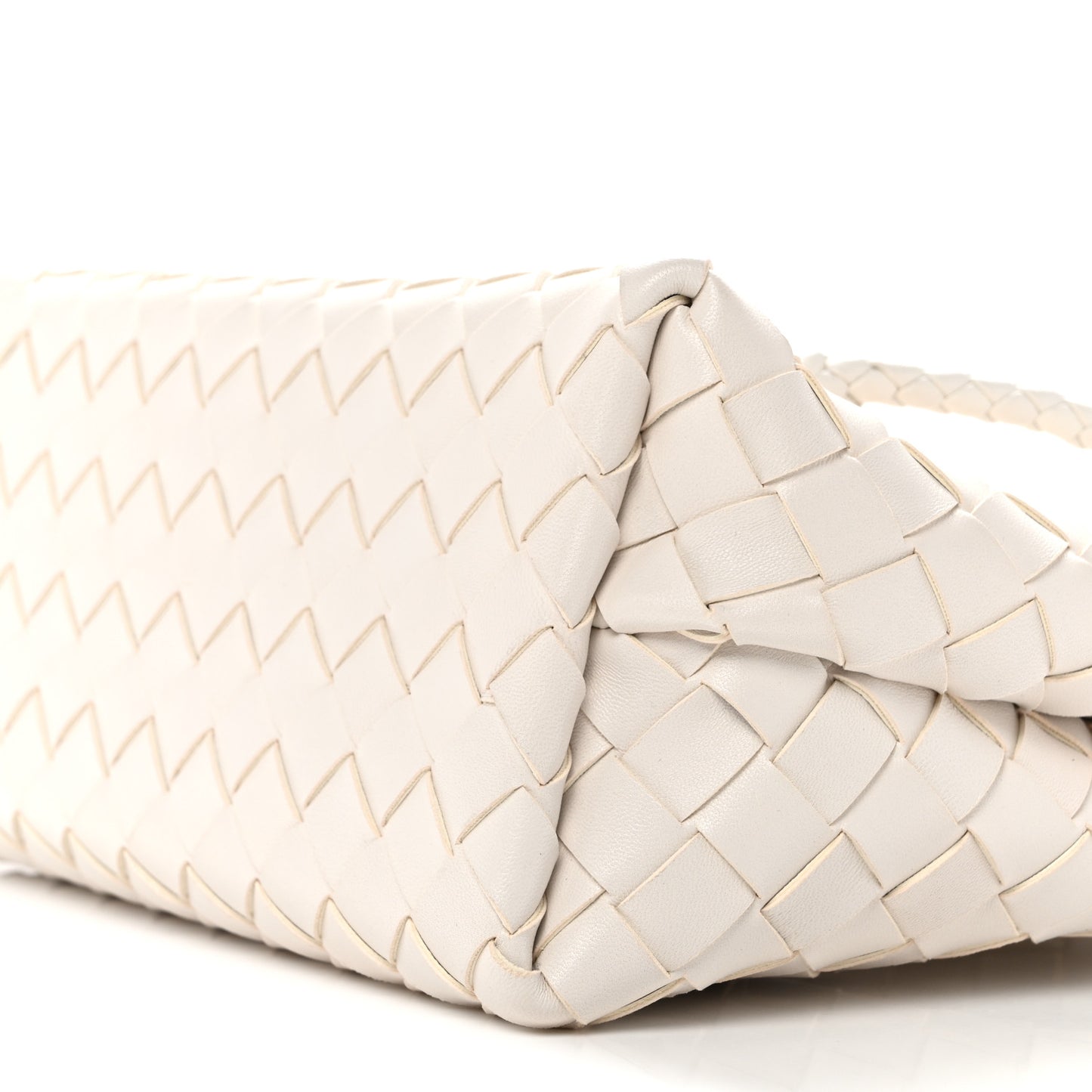 Bottega Veneta Small Andiamo Shoulder Bag White Nappa Intrecciato Gold Knot – PRELOOV
