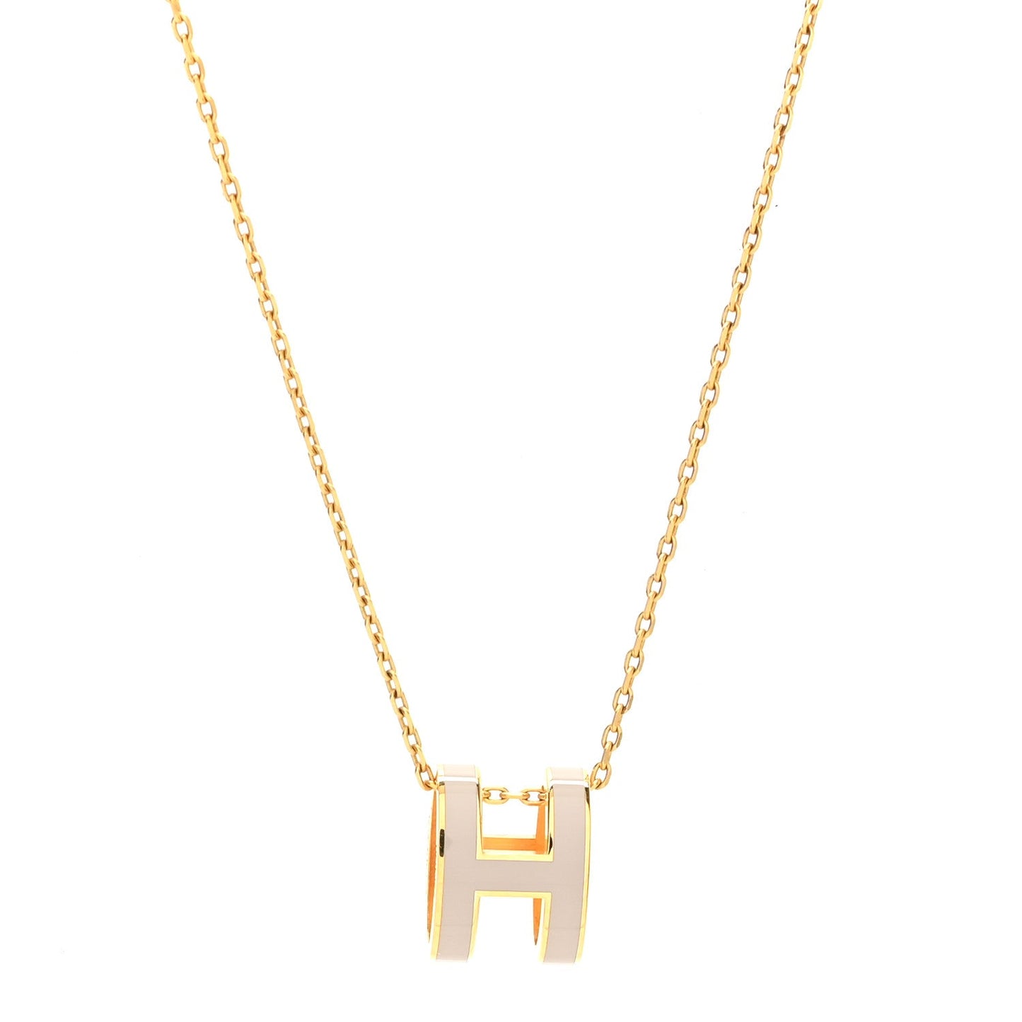 Hermes Pop H Pendant Necklace Marron Glace Rose Gold image 1