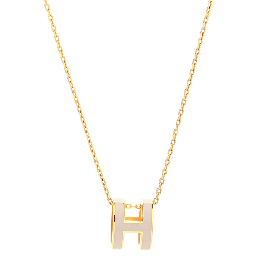 Hermes Pop H Pendant Necklace Marron Glace Rose Gold image 1