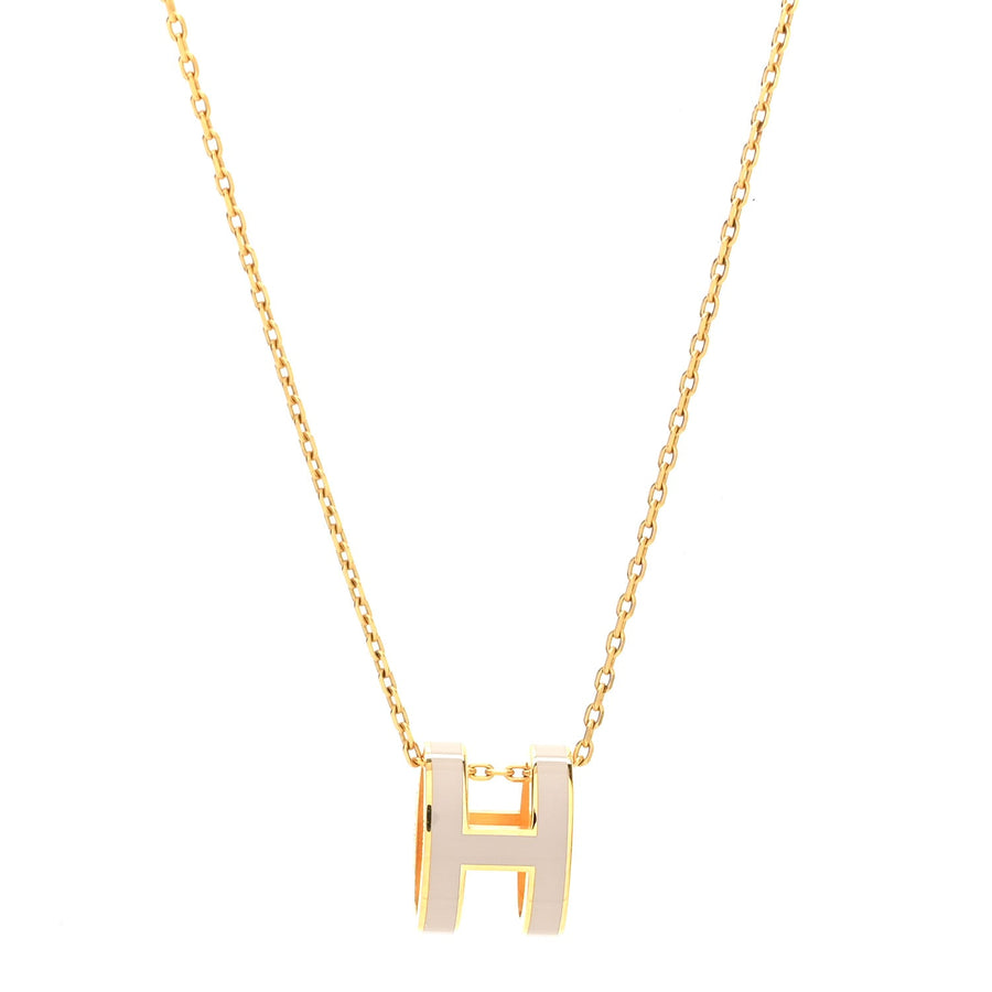Hermes Pop H Pendant Necklace Marron Glace Rose Gold – PRELOOV