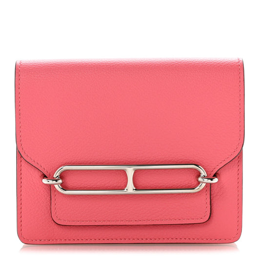 Hermès Roulis Slim Wallet Rose Azalee Chèvre, Mysore - PRELOOV