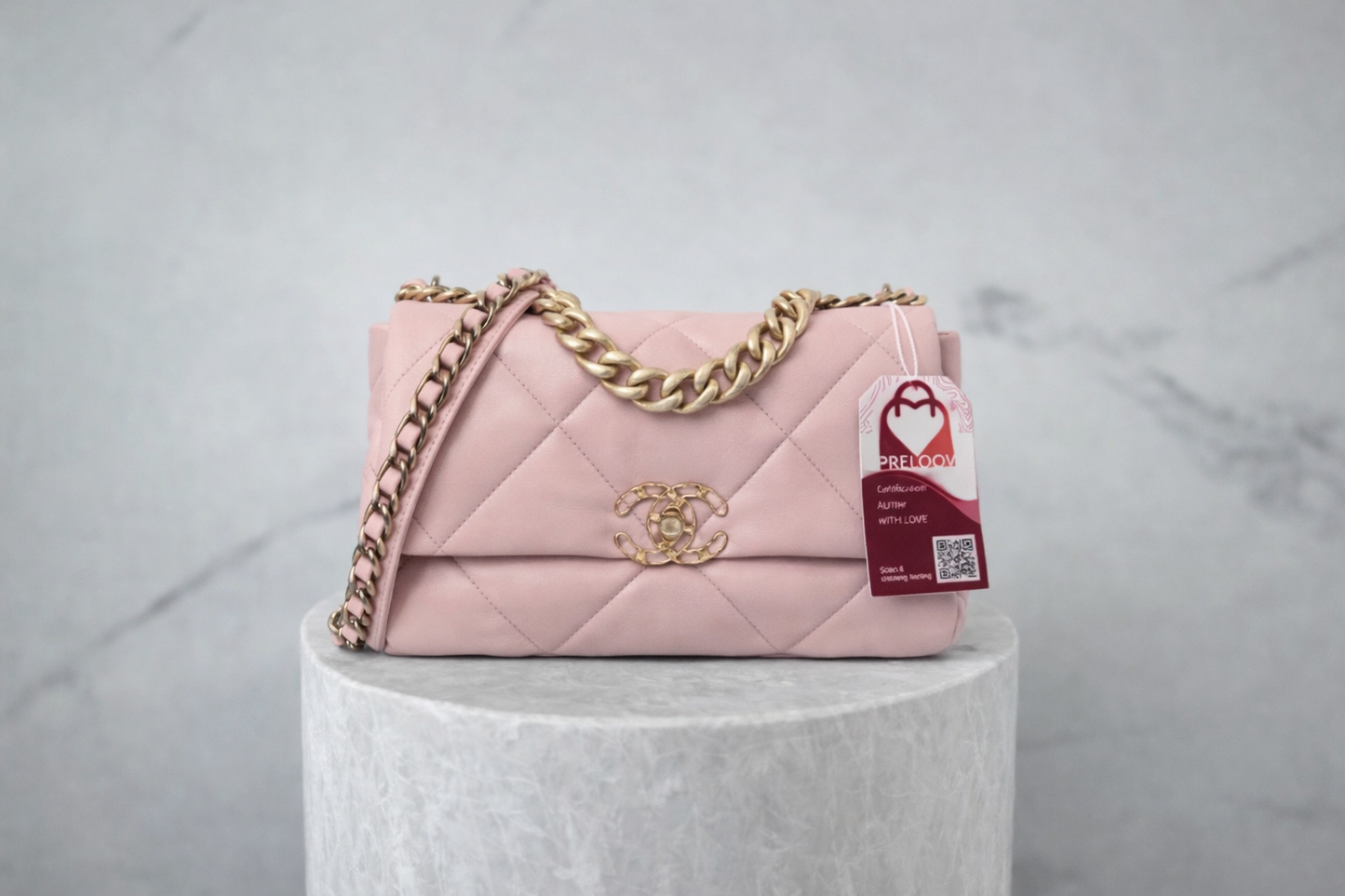 Chanel 19 Flap Bag Medium Light Pink Lambskin