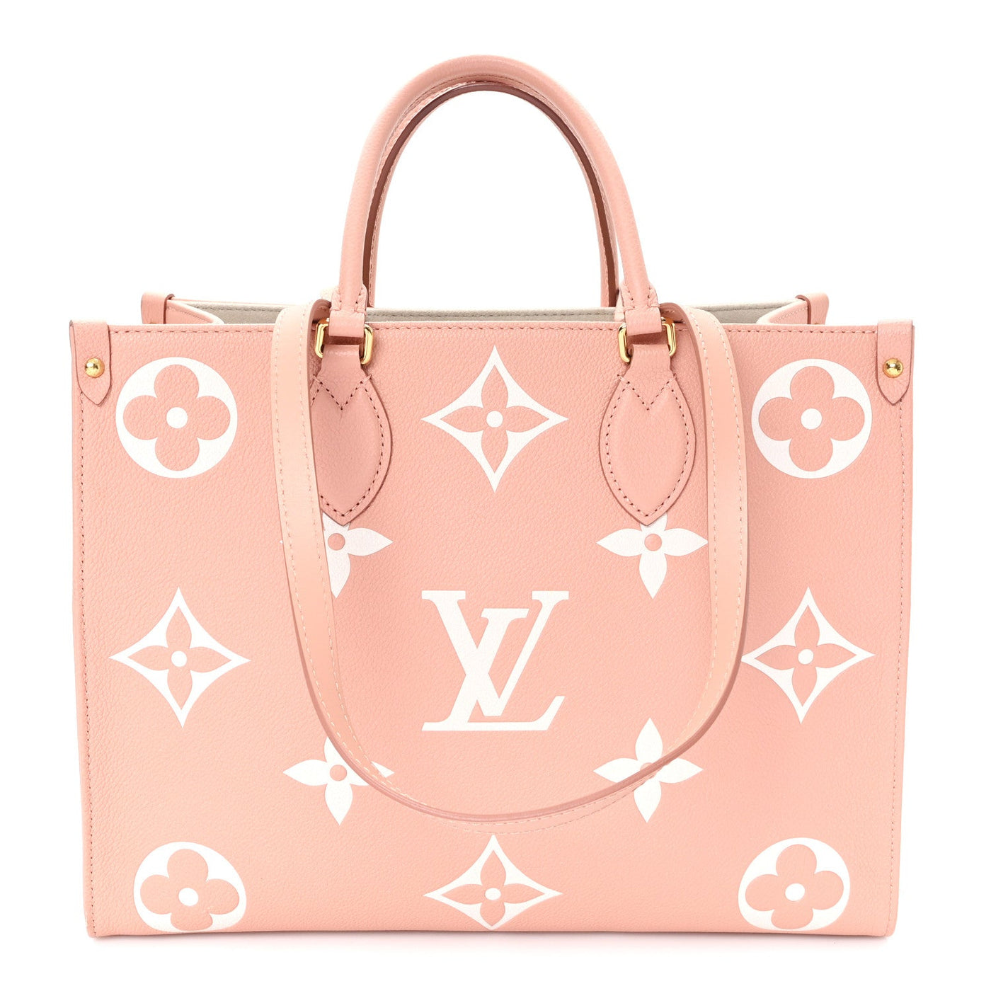 Louis Vuitton Onthego MM Rose Trianon Creme Empreinte Monogram Giant – PRELOOV