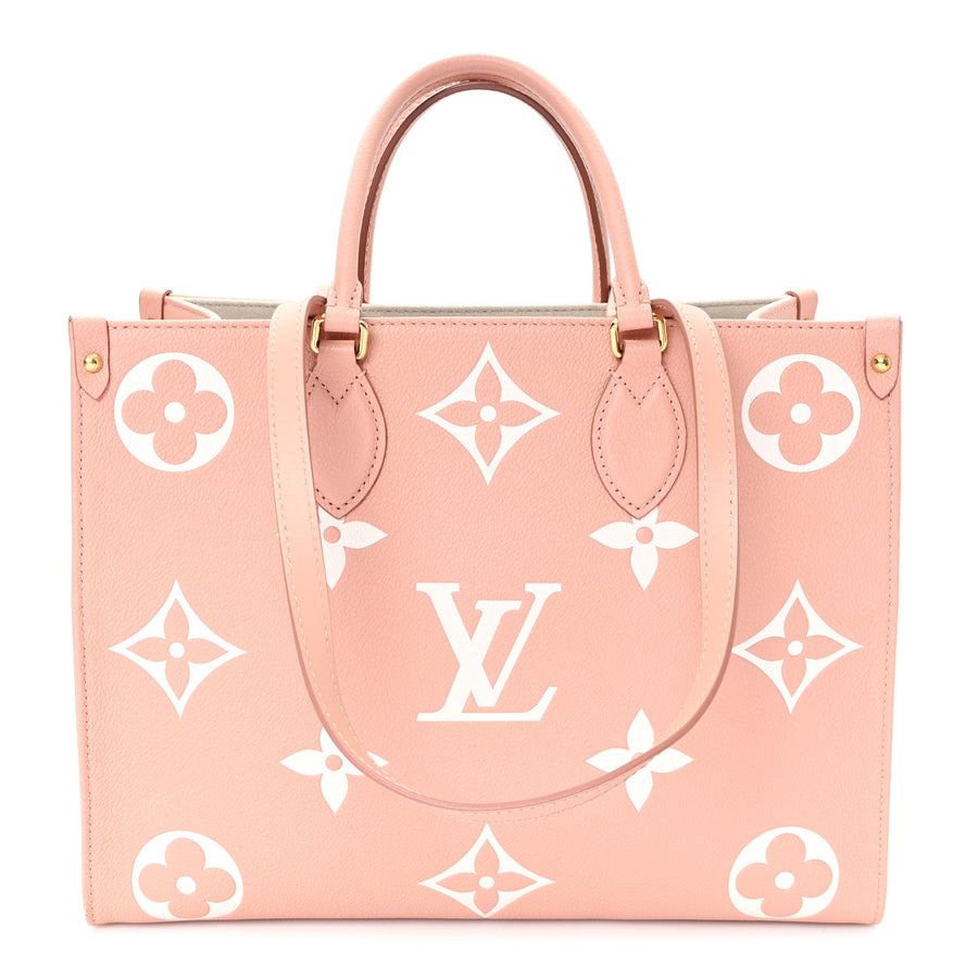 Louis Vuitton Onthego MM Rose Trianon Creme Empreinte Monogram Giant – PRELOOV