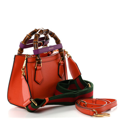 Gucci Mini Diana Tote Bag Deep Orange Spicy Cyclamin Textured Dollar Calfskin image 3