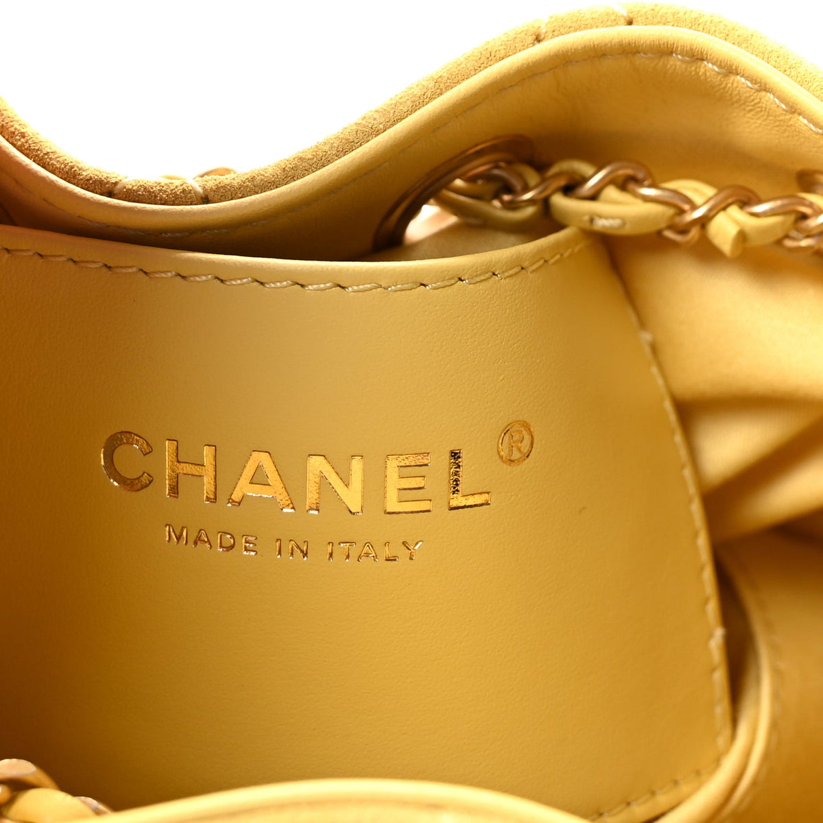 Chanel Suede Quilted Mini Chanel 25 Handbag Yellow 2026 – PRELOOV