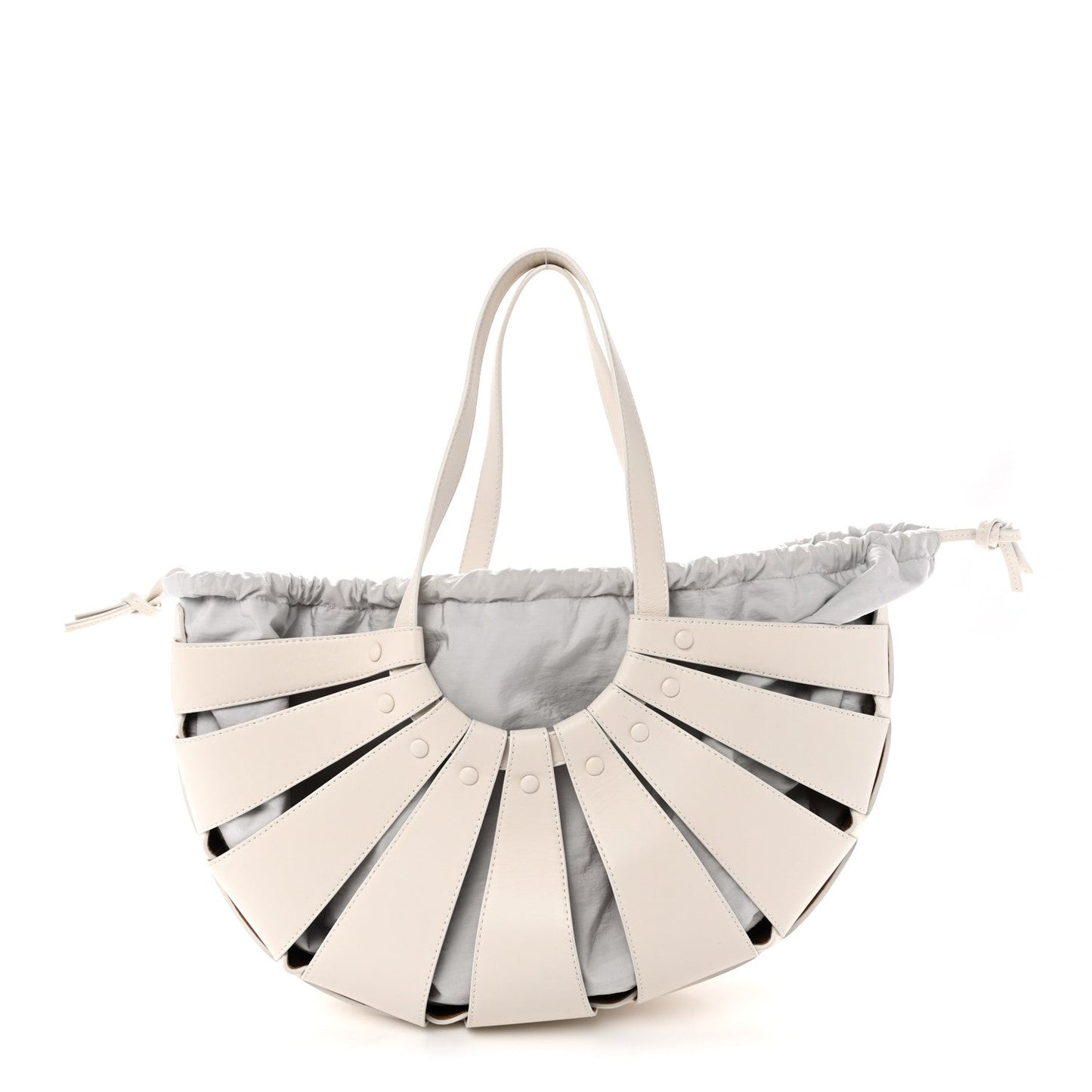 Bottega Veneta French Calfskin Shell Bag White Frost 2026 PRELOOV foto 1
