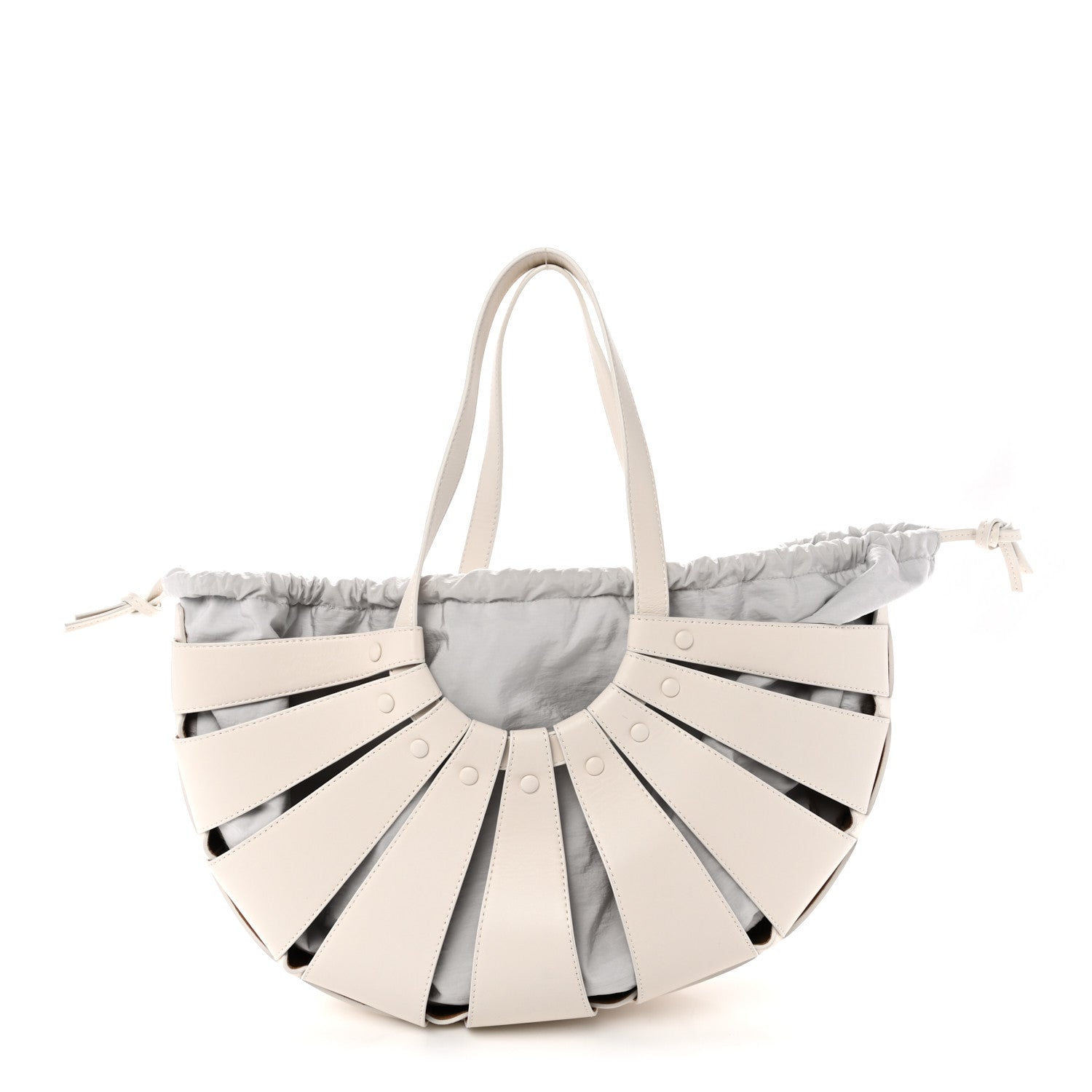 Bottega Veneta French Calfskin Shell Bag White Frost 2026 PRELOOV foto 1