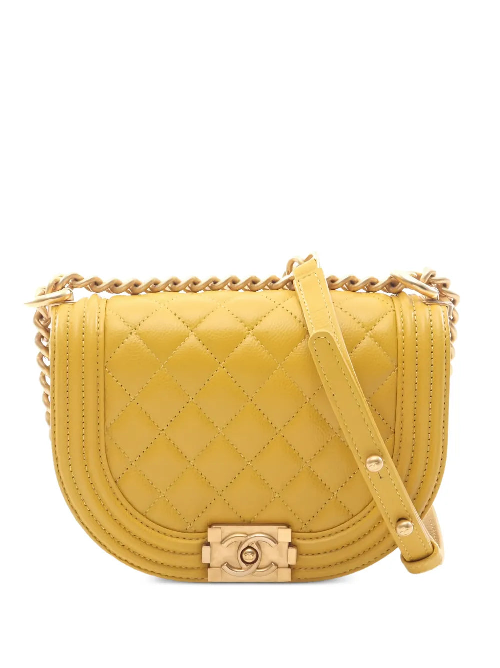 Chanel Boy Chanel Caviar Chain Shoulder Bag Yellow 2021 image 1 – PRELOOV