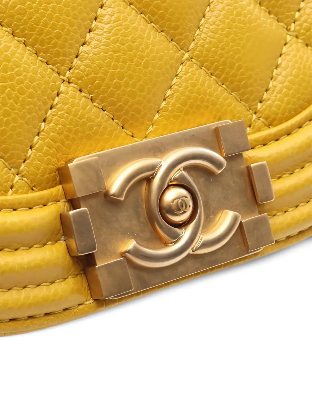 Chanel Boy Chanel Caviar Chain Shoulder Bag Yellow 2021 image 5 – PRELOOV