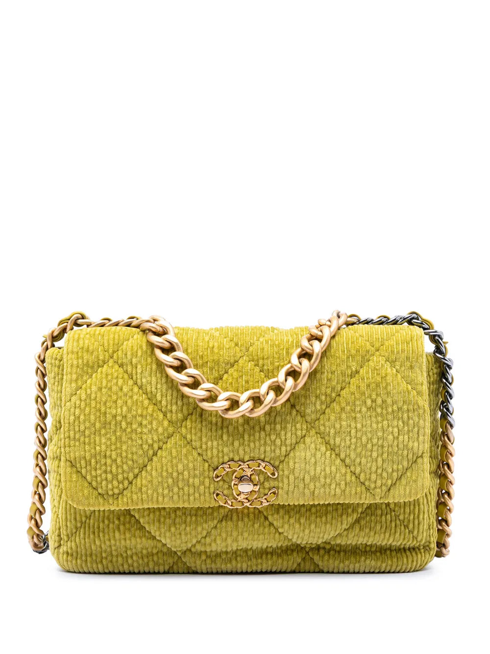 Chanel 19 Flap Bag Large Green Corduroy Quilted 2021–2025 – PRELOOV