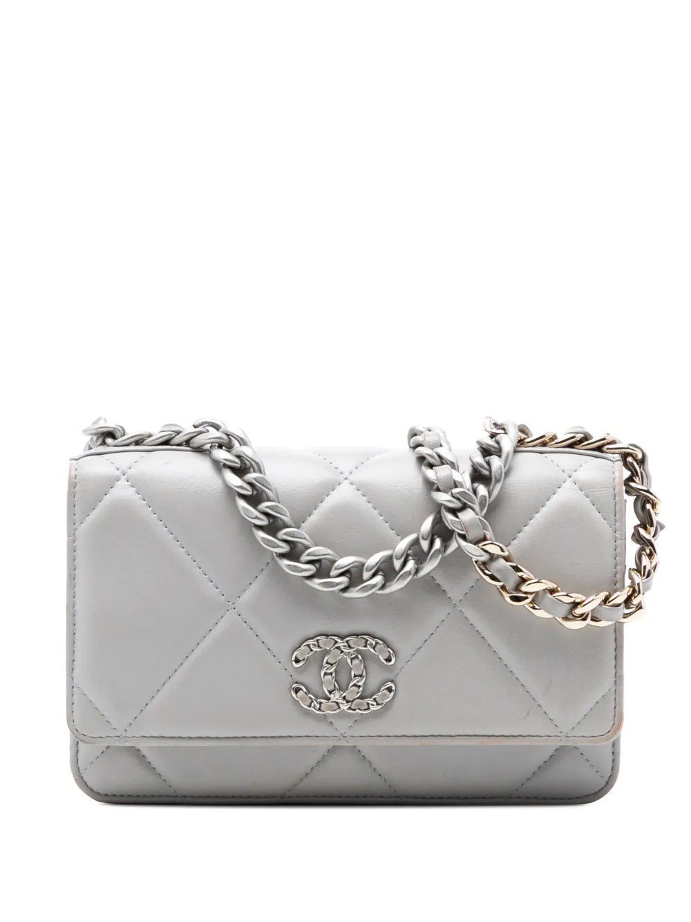 Chanel 19 Wallet On Chain Bag Grey Lambskin Quilted 2021–2025 – PRELOOV