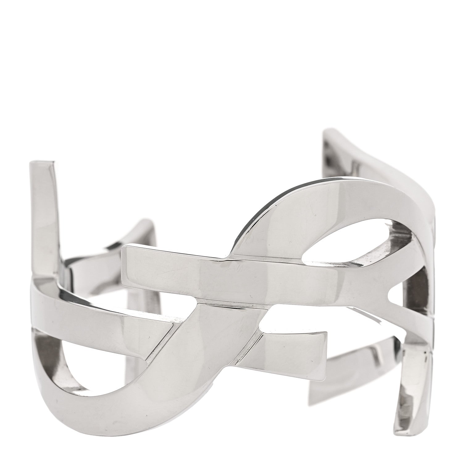 Saint Laurent Monogram Cuff Bracelet Palladium image 1