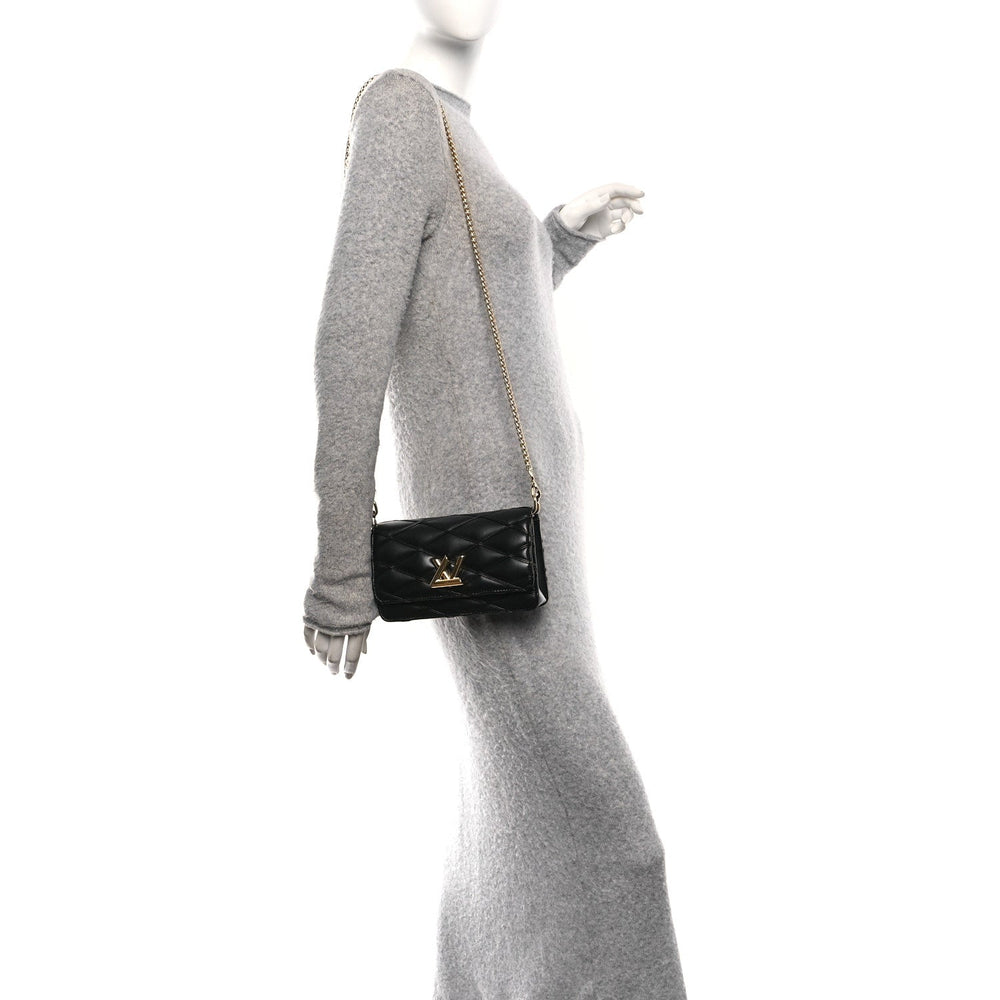 Louis Vuitton GO-14 Wallet On Chain Black Lambskin Malletage image 2