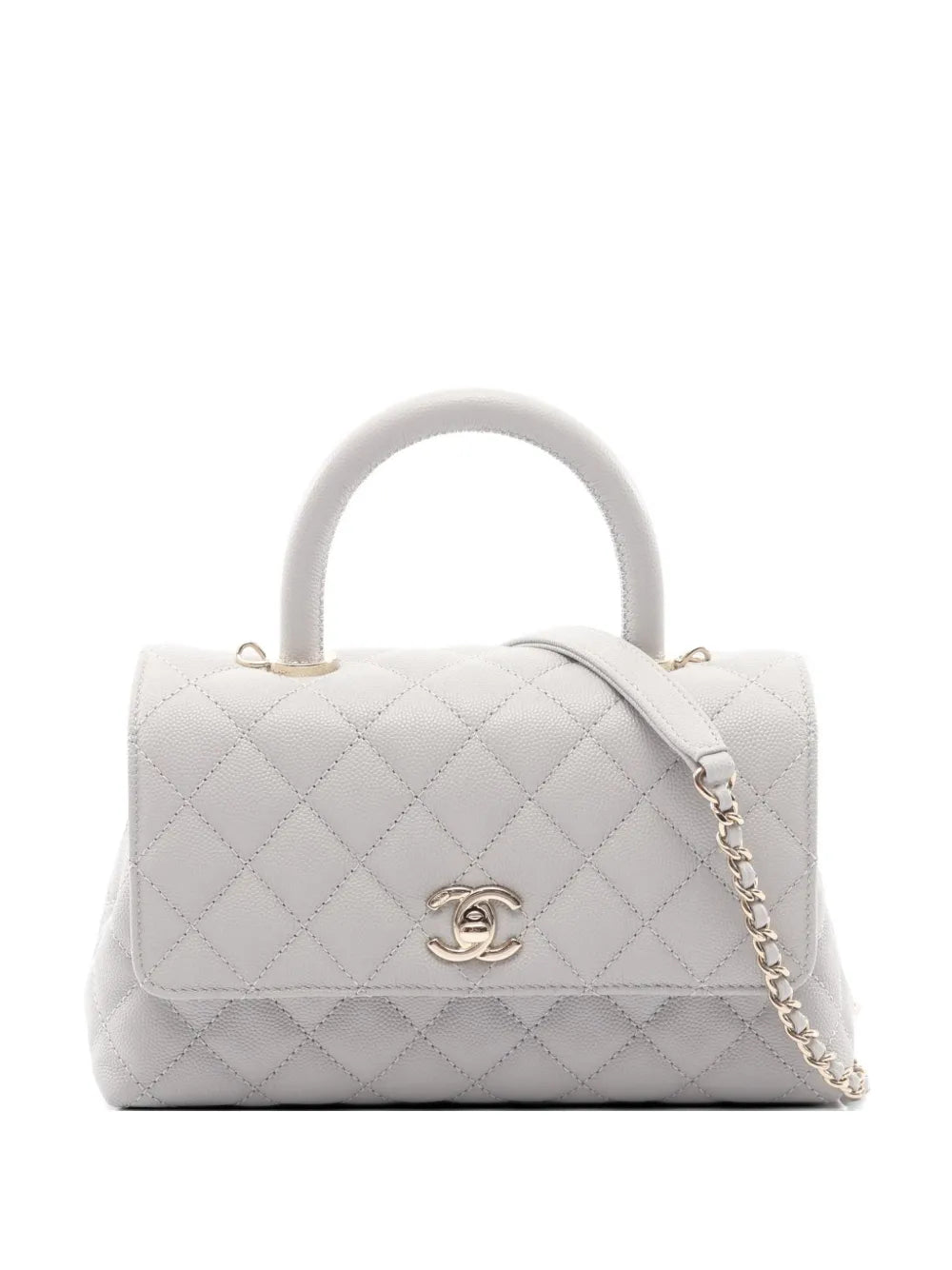 Chanel Quilted Shopper Grey Leather Gold Hardware 2021S – PRELOOV