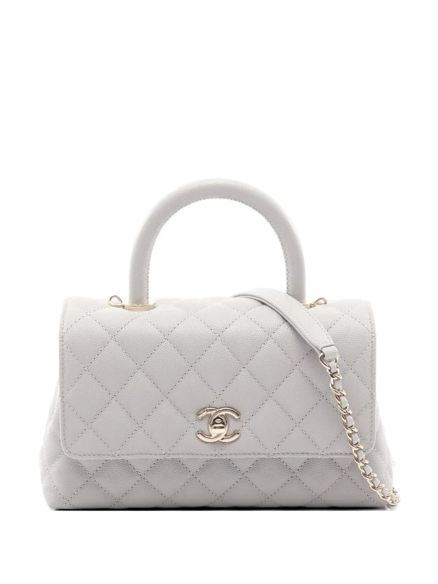 Chanel Quilted Shopper Grey Leather Gold Hardware 2021S – PRELOOV