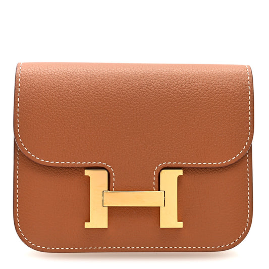 Hermès Constance Slim Wallet Gold Evercolor - PRELOOV