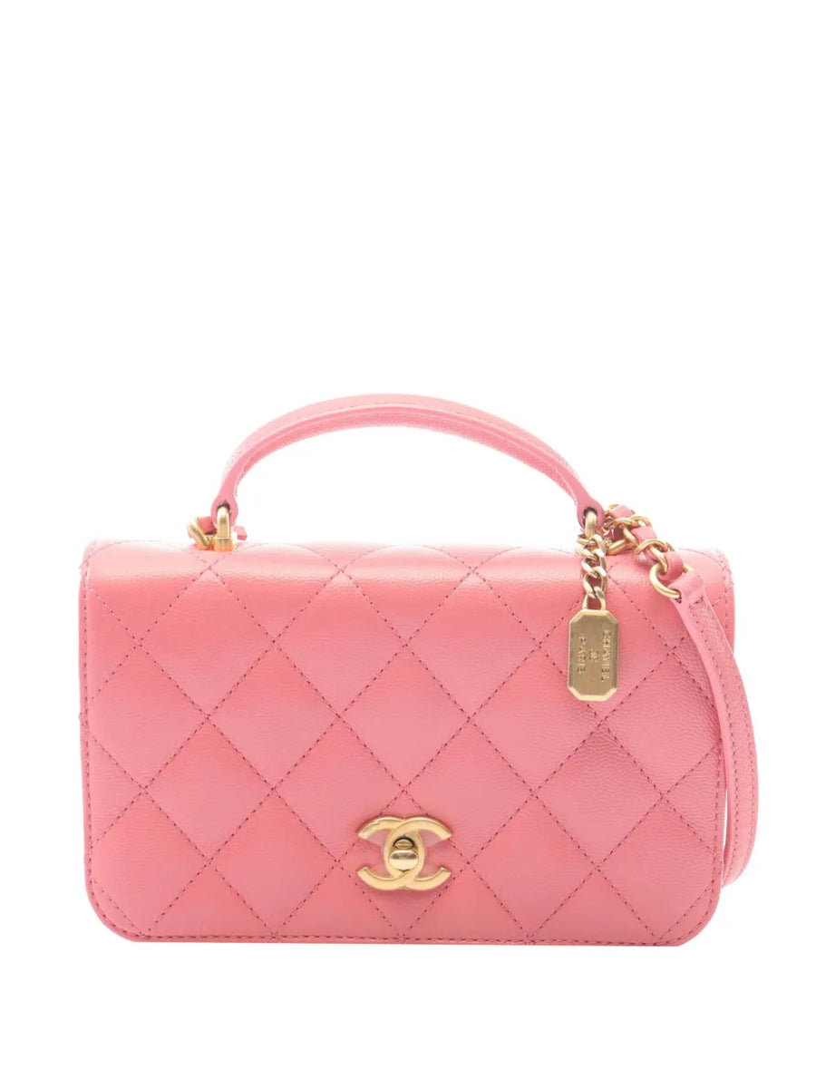 Chanel CC Caviar Flap Mini Top Handle Bag Pink Caviar Leather Quilted 2021–2026 – PRELOOV