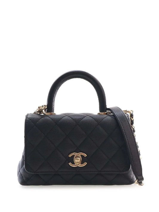 Chanel Caviar Coco Mini Top Handle Bag Black Caviar Leather Quilted 2021–2026 – PRELOOV