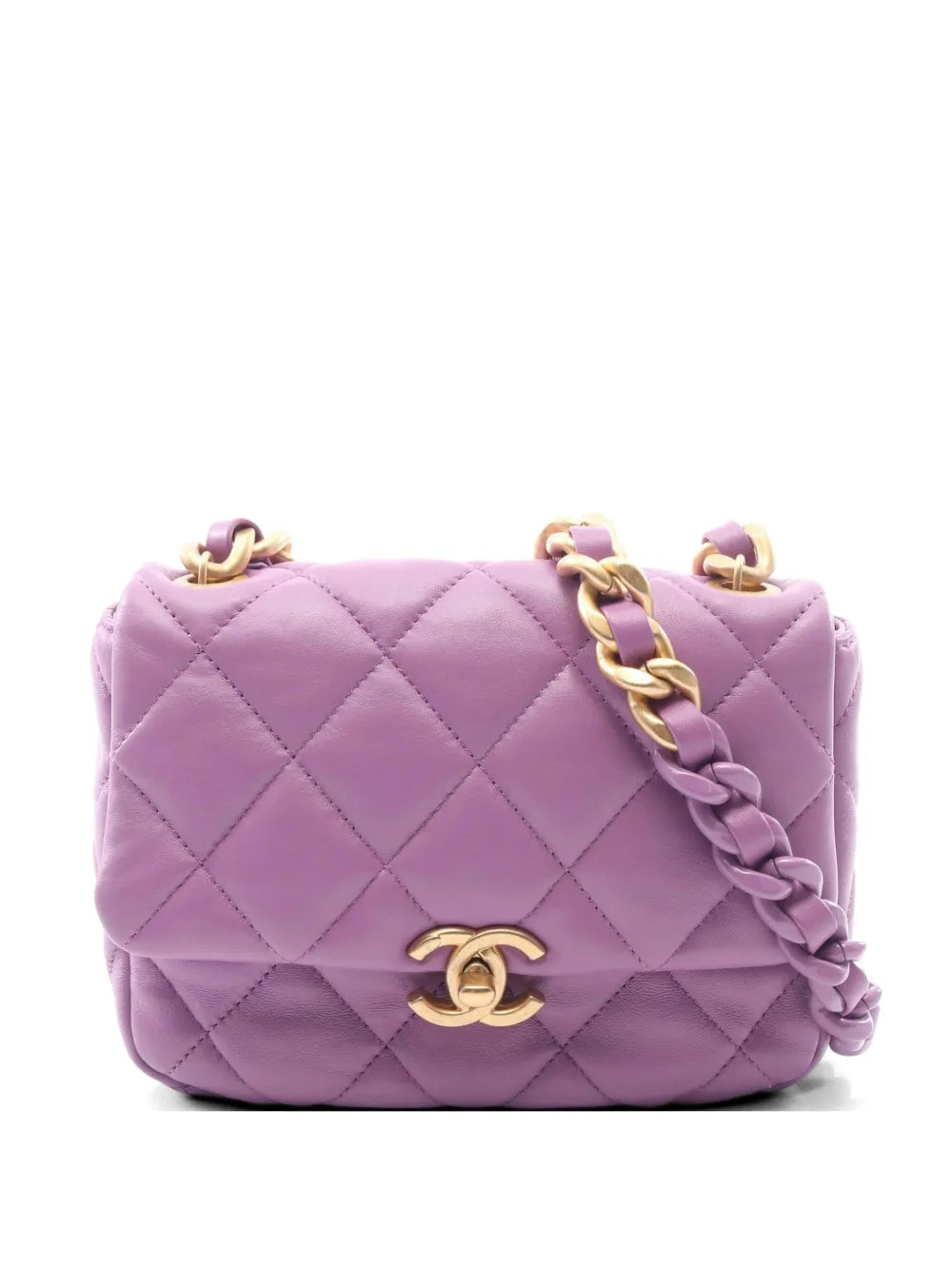 Chanel Mini Matelassé Chain Shoulder Bag Purple Lambskin 2021S – PRELOOV