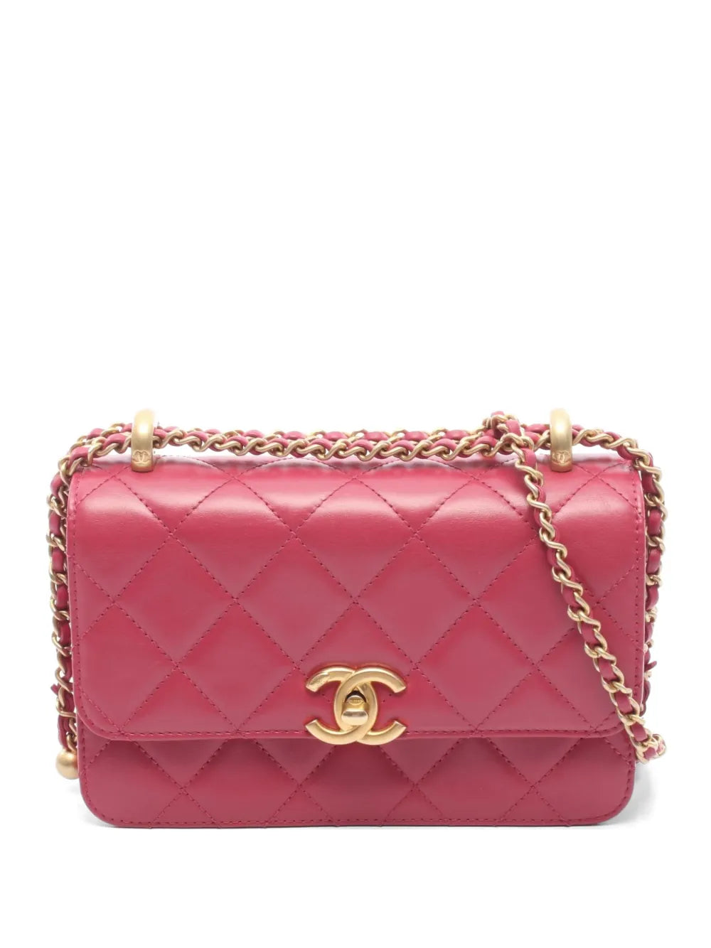 Chanel Small Flap Crossbody Bag Pink Leather Matelassé Gold Hardware 2021S – PRELOOV