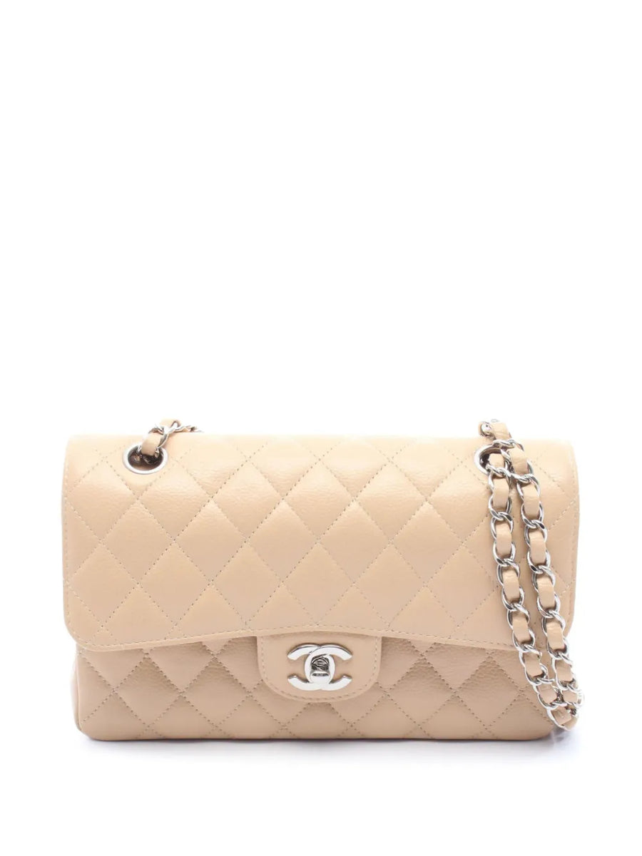 Chanel Classic Double Flap Small Beige Caviar Leather Silver Hardware 2021–2026 – PRELOOV
