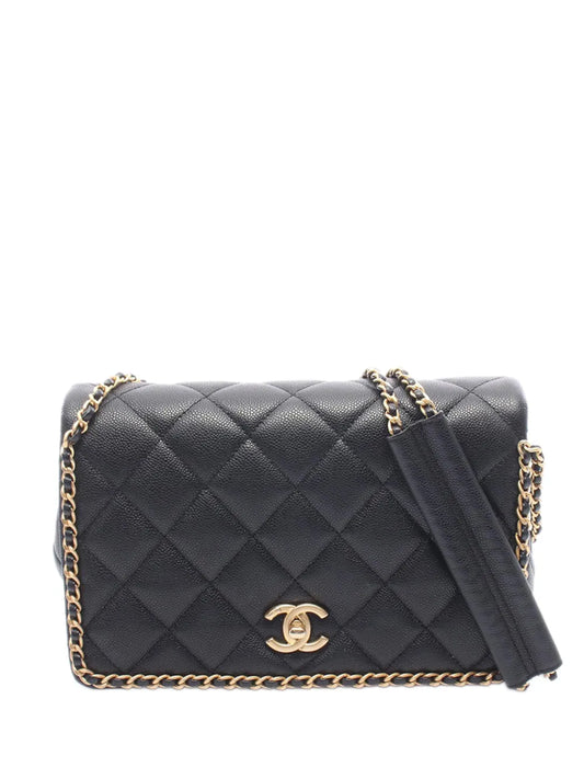 Chanel CC Caviar Chain Around Flap Shoulder Bag Black Caviar Leather 2021–2026 – PRELOOV