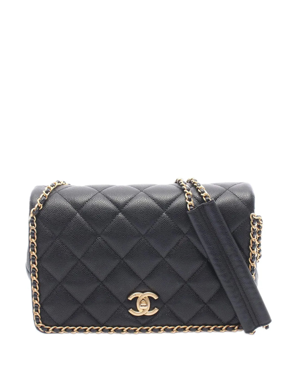 Chanel CC Caviar Chain Around Flap Shoulder Bag Black Caviar Leather 2021–2026 – PRELOOV