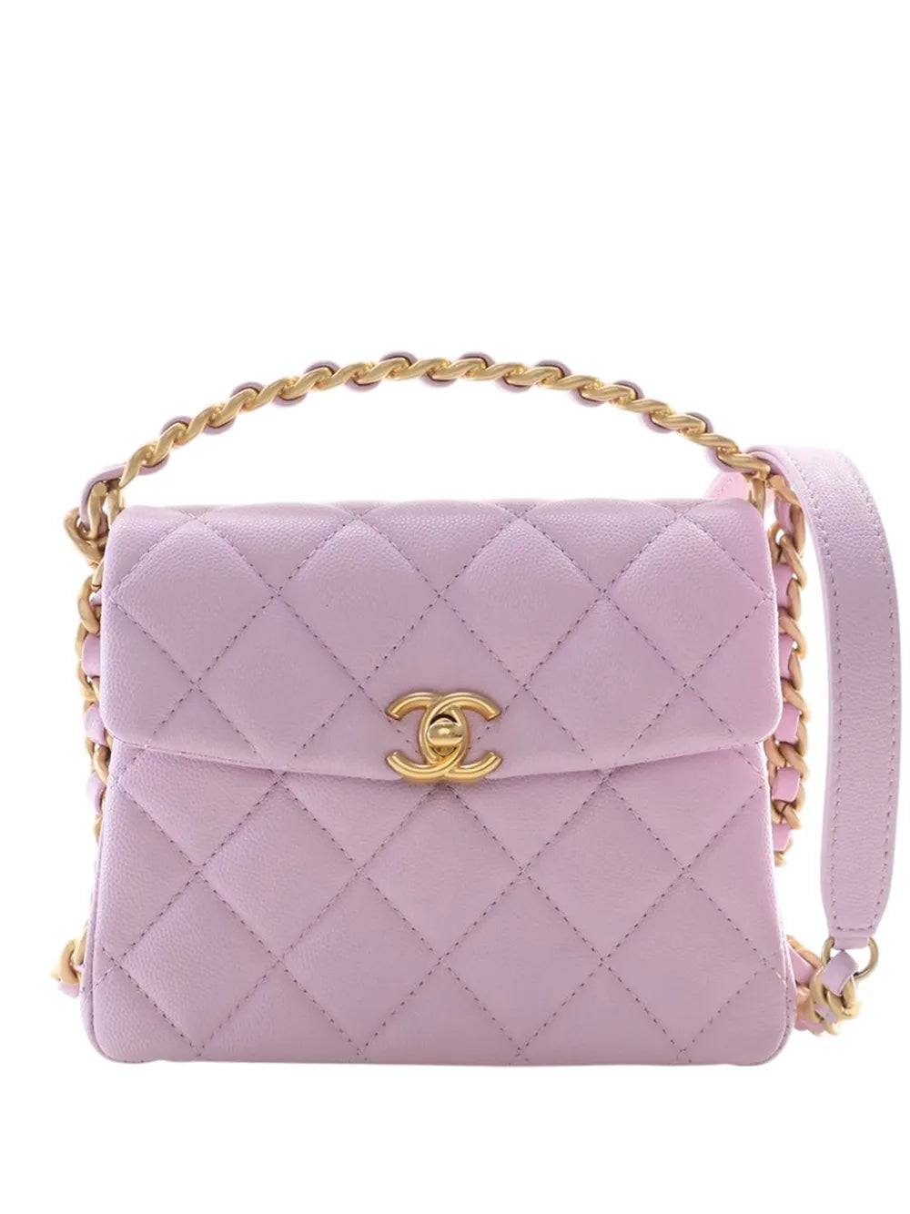 Chanel Caviar Top Handle Bag Purple Caviar Leather Quilted 2021–2026 – PRELOOV