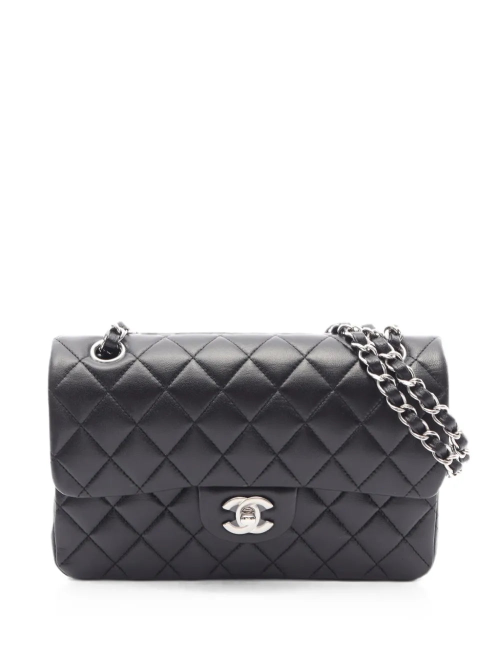 Chanel Classic Flap Shoulder Bag Black Lambskin Silver Hardware 2021 – PRELOOV