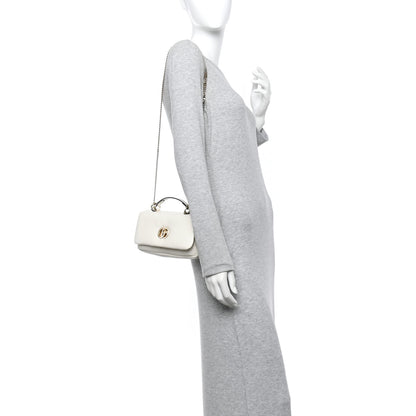 Gucci Mini GG Milano Top Handle Shoulder Bag White Lambskin image 2