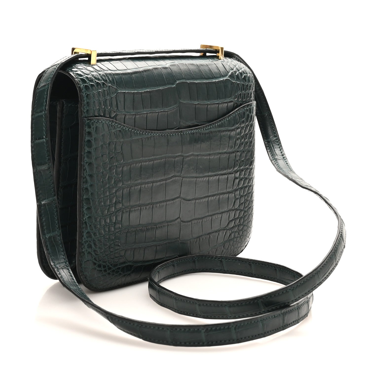 Hermès Matte Alligator Constance 18 Vert Cypress foto 4
