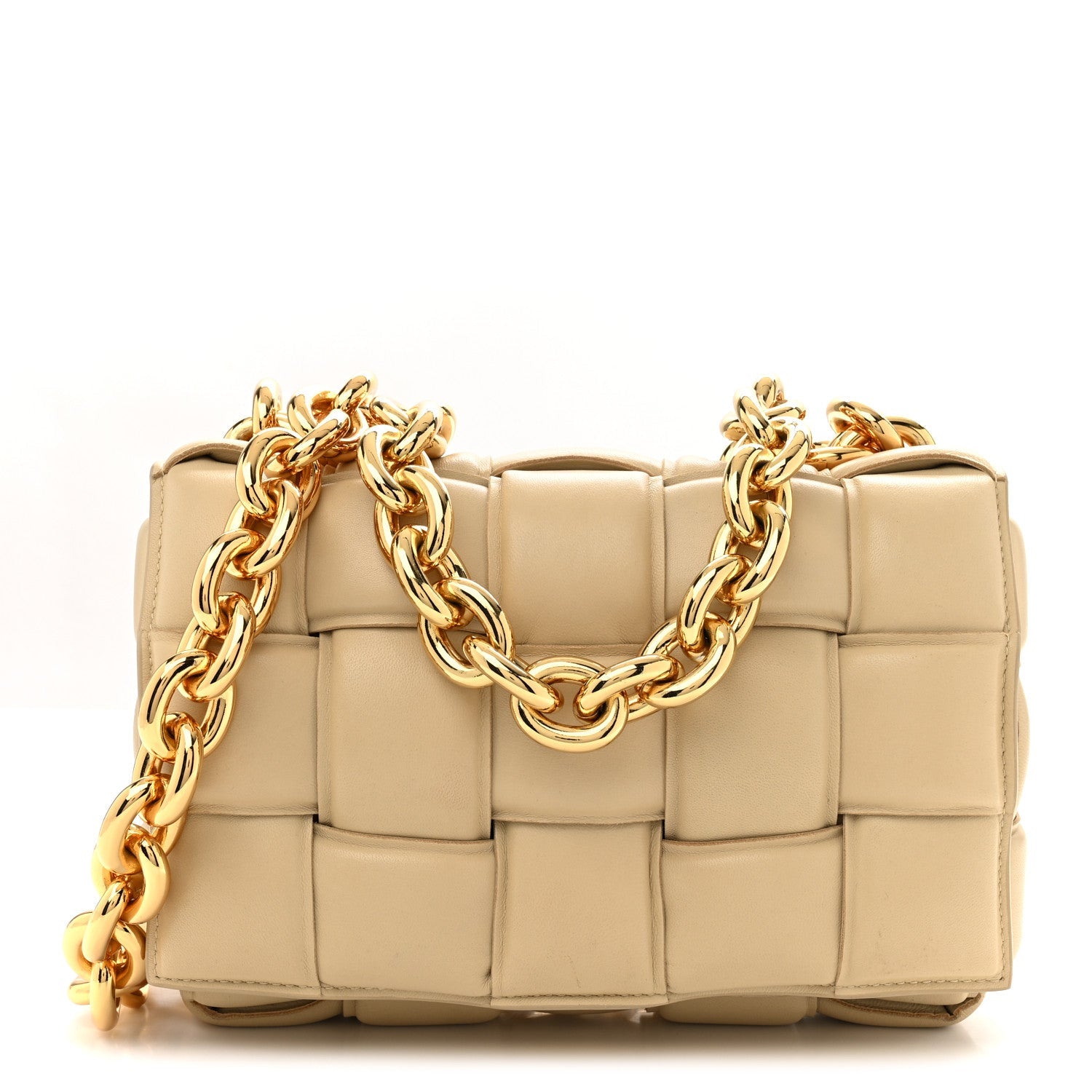 Bottega Veneta Lambskin Maxi Intreccio Padded Chain Cassette Crossbody Bag Porridge 2026 PRELOOV foto 1