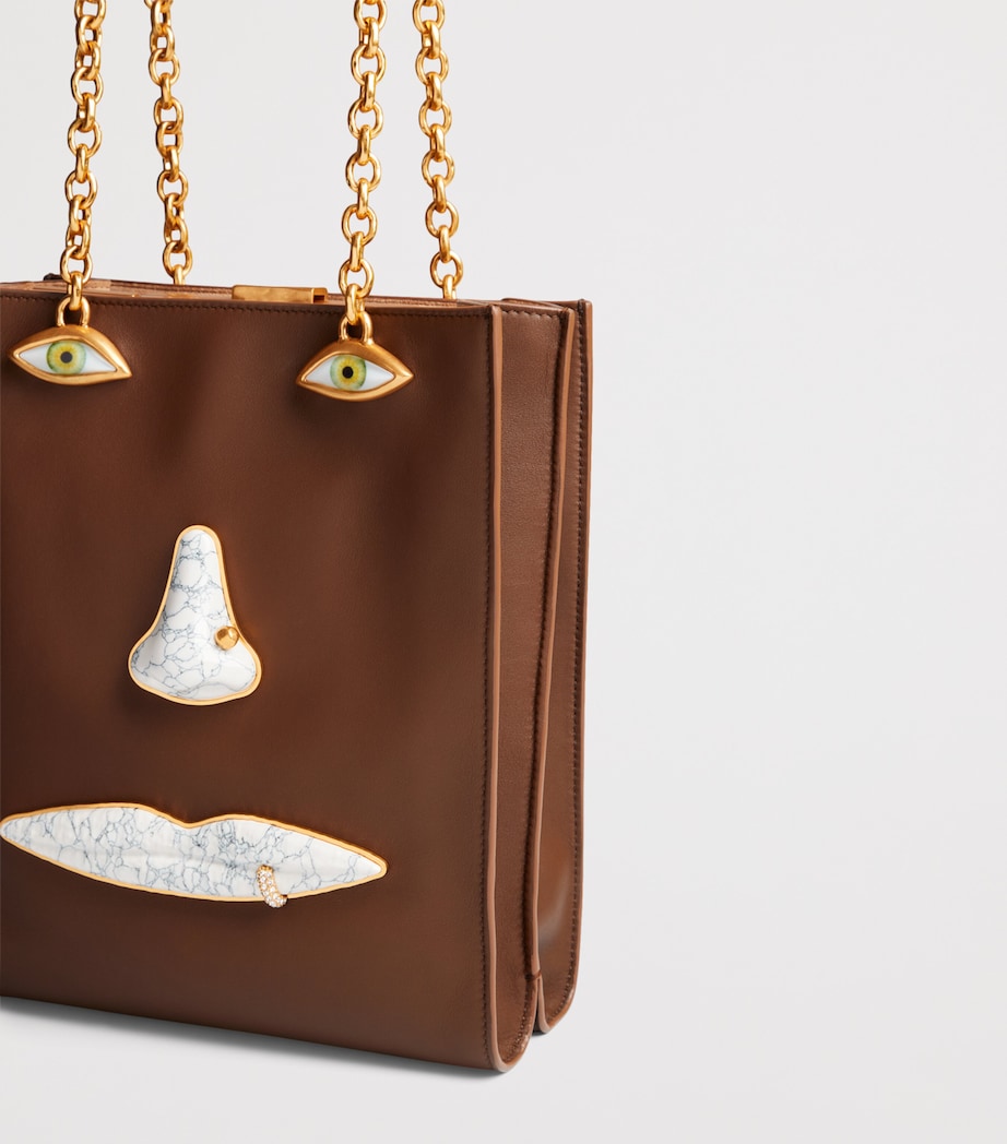 Schiaparelli Leather Face Top Handle Bag Taupe – PRELOOV
