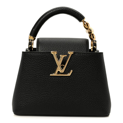 Louis Vuitton Capucines Mini Black Embellished Flower Handle Taurillon – PRELOOV